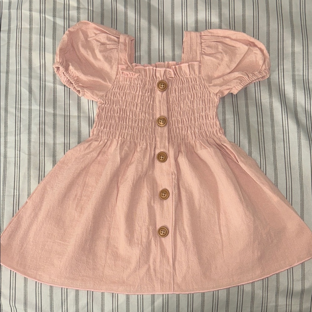 PatPat Light Pink Puff Sleeve Dress